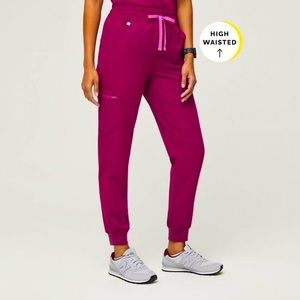 FIGS High Waisted Zamora Jogger-Dark Magenta